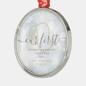 Onze Eerste Wereldwijde Pandemie Feest Winter Snee Metalen Ornament (Links)