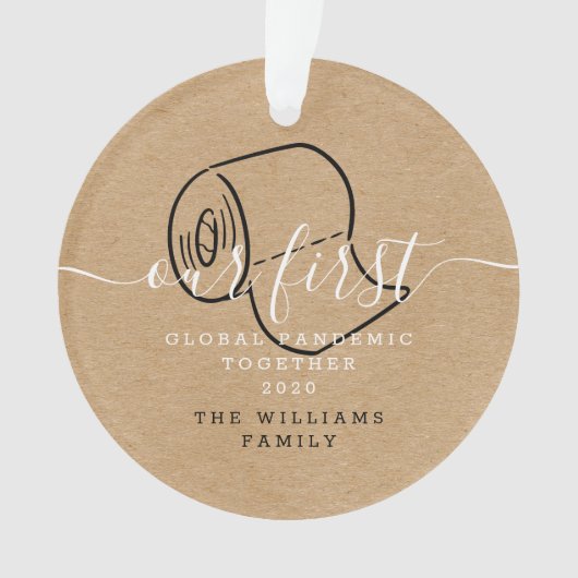 Onze eerste wereldwijde pandemie samen vakantiefot ornament (voorkant)