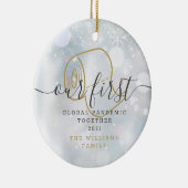 Onze eerste wereldwijde pandemische feestdag met s keramisch ornament (Rechts)