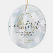 Onze eerste wereldwijde pandemische feestdag met s keramisch ornament (Links)