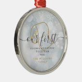 Onze eerste wereldwijde pandemische feestdag winte metalen ornament (Rechts)