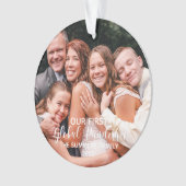 Onze eerste wereldwijde pandemische foto op maat ornament (voorkant)