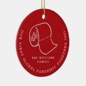 Onze Eerste Wereldwijde Pandemische Kerstvakantie  Keramisch Ornament (Rechts)