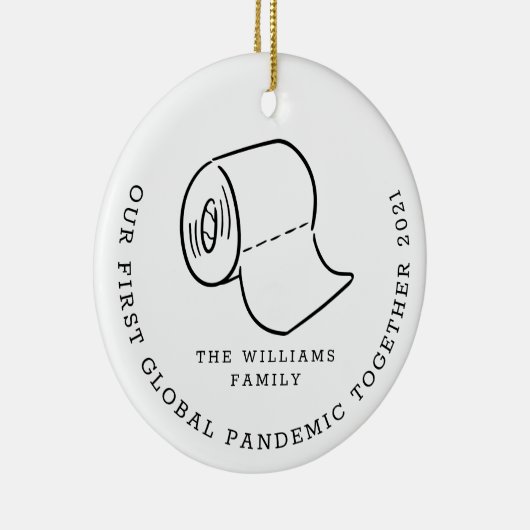 Onze Eerste Wereldwijde Pandemische Kerstvakantie  Keramisch Ornament (Rechts)