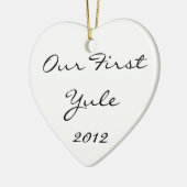 Onze eerste Yule Keramisch Ornament (Links)