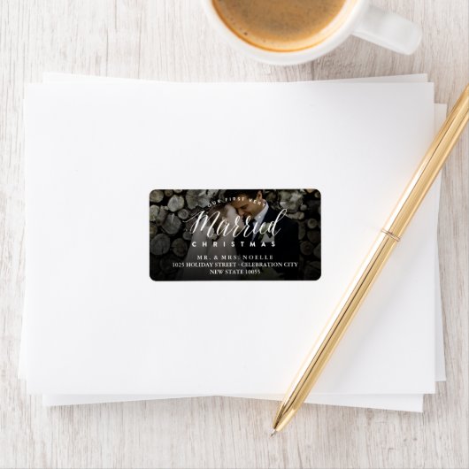 Onze eerste zeer gehuwde Kerstman Mr & Mrs Wedding Etiket (Insitu)