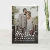 Onze eerste zeer gehuwde Kerstman Mr & Mrs Wedding Feestdagen Kaart (Voorkant)