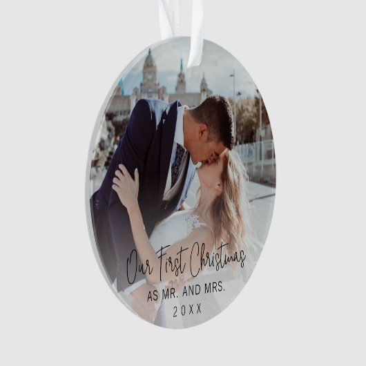 Onze eerste zwarte kerstfoto ornament (voorkant)