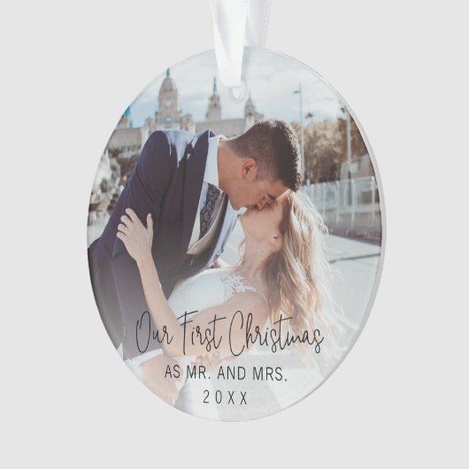 Onze eerste zwarte kerstfoto ornament (voorkant)