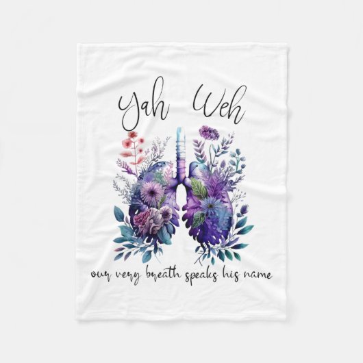 Onze eigen adem spreekt zijn naam YHWH Christelijk Fleece Deken (Voorkant)