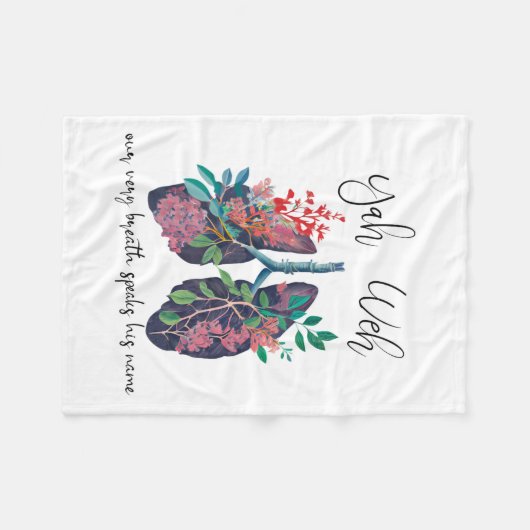 Onze eigen adem spreekt zijn naam YHWH Christelijk Fleece Deken (Voorkant (Horizontaal))