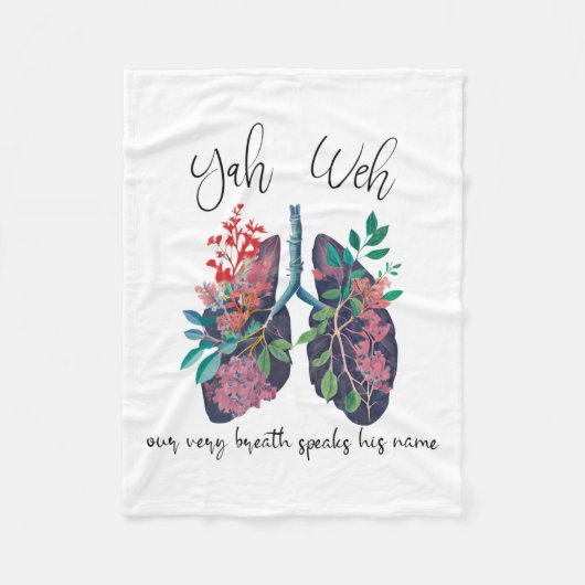 Onze eigen adem spreekt zijn naam YHWH Christelijk Fleece Deken (Voorkant)
