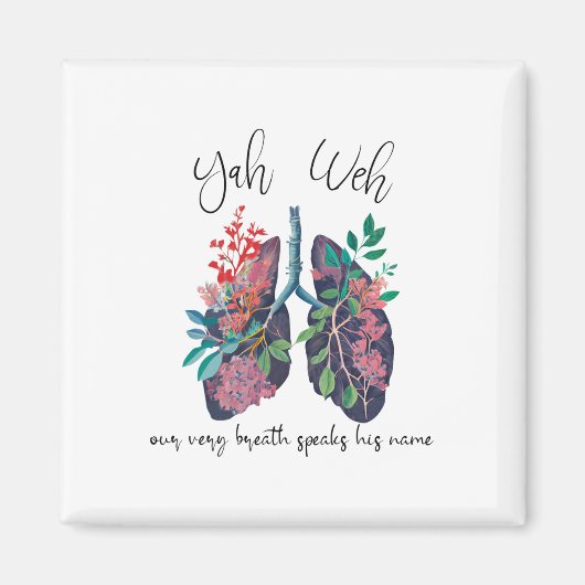 Onze eigen adem spreekt zijn naam YHWH Christelijk Magneet (Voorkant)