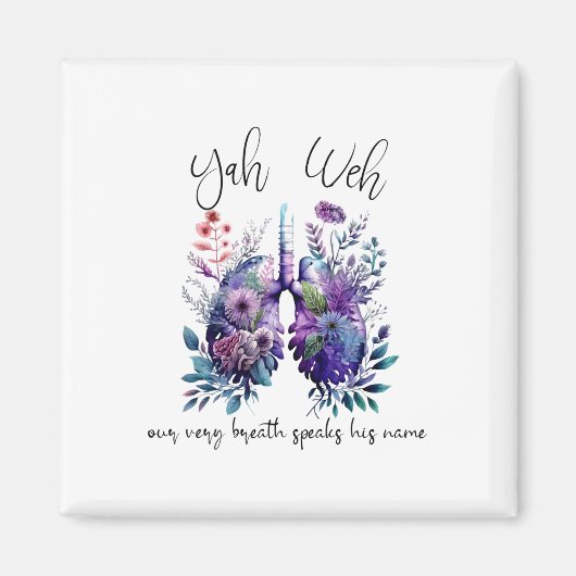 Onze eigen adem spreekt zijn naam YHWH Christelijk Magneet (Voorkant)