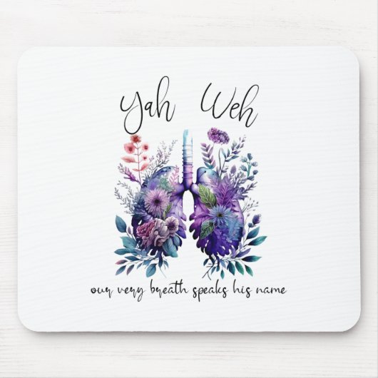 Onze eigen adem spreekt zijn naam YHWH Christelijk Muismat (Voorkant)