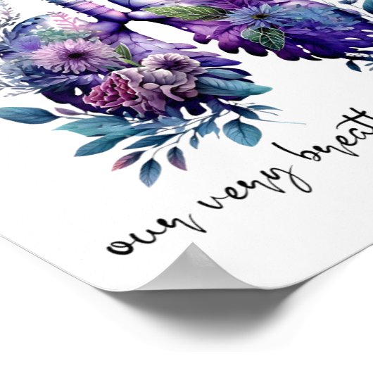 Onze eigen adem spreekt zijn naam YHWH Christelijk Poster (Hoek)