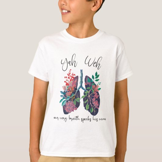 Onze eigen adem spreekt zijn naam YHWH Christelijk T-shirt (Voorkant)