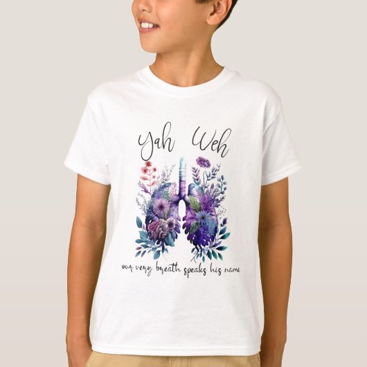 Onze eigen adem spreekt zijn naam YHWH Christelijk T-shirt (Voorkant)