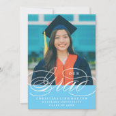 ONZE ELEGANTE SCRIPT GRAD | AFSTUDEERUITNODIGING KAART (Voorkant)