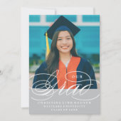 ONZE ELEGANTE SCRIPT GRAD | AFSTUDEERUITNODIGING KAART (Voorkant)