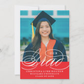 ONZE ELEGANTE SCRIPT GRAD | AFSTUDEERUITNODIGING KAART (Voorkant)
