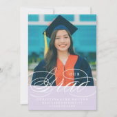 ONZE ELEGANTE SCRIPT GRAD | AFSTUDEERUITNODIGING KAART (Voorkant)