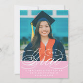 ONZE ELEGANTE SCRIPT GRAD | AFSTUDEERUITNODIGING KAART (Voorkant)