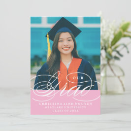 ONZE ELEGANTE SCRIPT GRAD | AFSTUDEERUITNODIGING KAART
