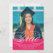 ONZE ELEGANTE SCRIPT GRAD | AFSTUDEERUITNODIGING KAART (Voorkant)