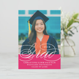 ONZE ELEGANTE SCRIPT GRAD | AFSTUDEERUITNODIGING KAART