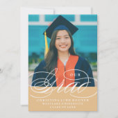 ONZE ELEGANTE SCRIPT GRAD | AFSTUDEERUITNODIGING KAART (Voorkant)