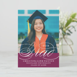 ONZE ELEGANTE SCRIPT GRAD | AFSTUDEERUITNODIGING KAART