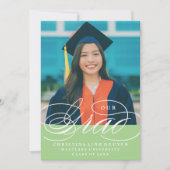 ONZE ELEGANTE SCRIPT GRAD | AFSTUDEERUITNODIGING KAART (Voorkant)