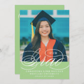 ONZE ELEGANTE SCRIPT GRAD | AFSTUDEERUITNODIGING KAART (Voorkant / Achterkant)