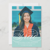 ONZE ELEGANTE SCRIPT GRAD | AFSTUDEERUITNODIGING KAART (Voorkant)