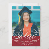 ONZE ELEGANTE SCRIPT GRAD | AFSTUDEERUITNODIGING KAART (Voorkant)