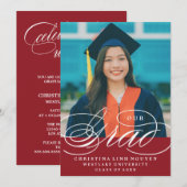 ONZE ELEGANTE SCRIPT GRAD | AFSTUDEERUITNODIGING KAART (Voorkant / Achterkant)