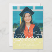 ONZE ELEGANTE SCRIPT GRAD | AFSTUDEERUITNODIGING KAART (Voorkant)
