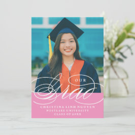 ONZE ELEGANTE SCRIPT GRAD | AFSTUDEERUITNODIGING KAART