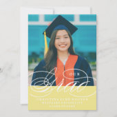 ONZE ELEGANTE SCRIPT GRAD | AFSTUDEERUITNODIGING KAART (Voorkant)