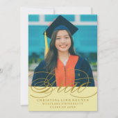 ONZE ELEGANTE SCRIPT GRAD | AFSTUDEERUITNODIGING KAART (Voorkant)