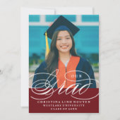 ONZE ELEGANTE SCRIPT GRAD | AFSTUDEERUITNODIGING KAART (Voorkant)