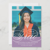 ONZE ELEGANTE SCRIPT GRAD | AFSTUDEERUITNODIGING KAART (Voorkant)