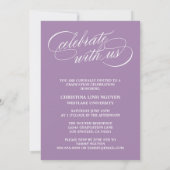 ONZE ELEGANTE SCRIPT GRAD | AFSTUDEERUITNODIGING KAART (Achterkant)