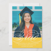 ONZE ELEGANTE SCRIPT GRAD | AFSTUDEERUITNODIGING KAART (Voorkant)