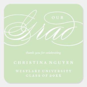 ONZE ELEGANTE SCRIPT GRAD BEDANKT STICKER
