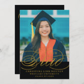 ONZE ELEGANTE SCRIPT GRAD | UITNODIGING TOT AFSTUD (Voorkant / Achterkant)