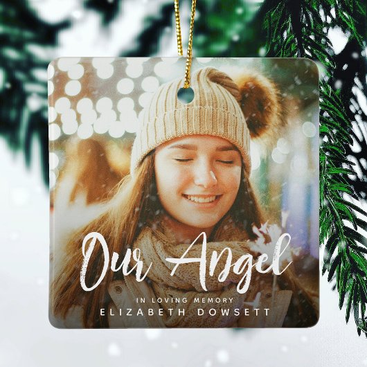 Onze engel 'Memorial Foto Keepsake Kerstmis Keramisch Ornament
