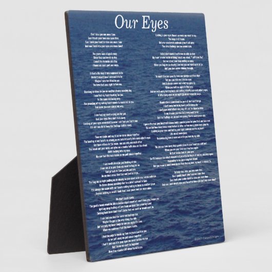 Onze Eyes Love Poem Ocean Waves Fotoplaat (Zijkant)