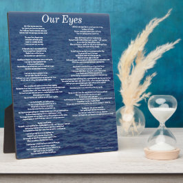 Onze Eyes Love Poem Ocean Waves Fotoplaat